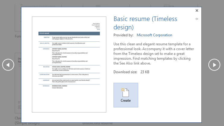 contoh template basic resume ms word